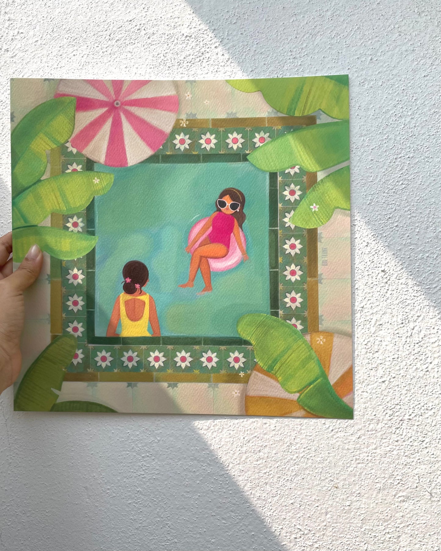 Poolside Reverie - 11” x 11” Art Print | Poster