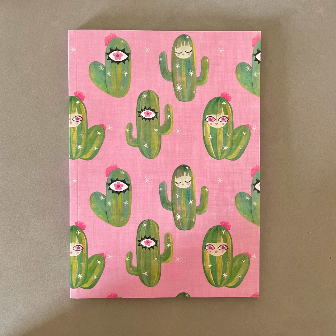 Cactii Blooms- A5 Grid Dot Notebook | 100 pages