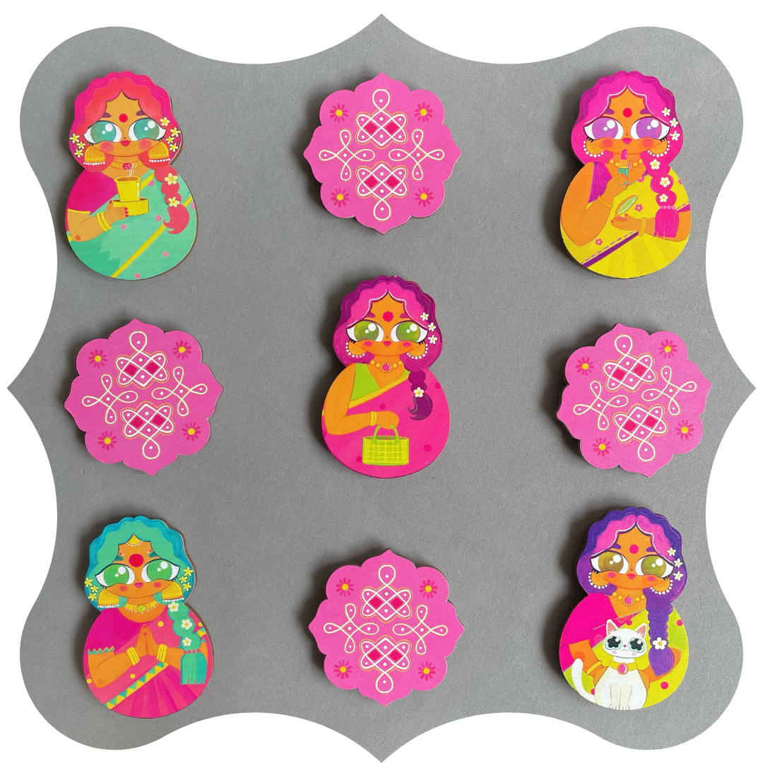 Kolam Magnet- Rani Pink| Wedding Favour Keepsake