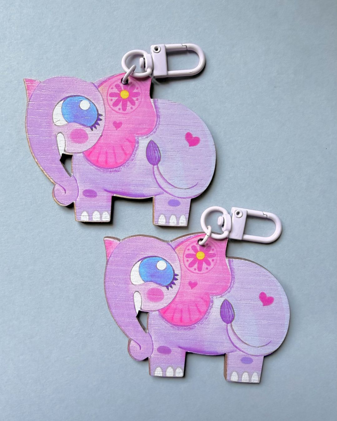 Lilac Elephant- Multipurpose Charm | Single Side Print
