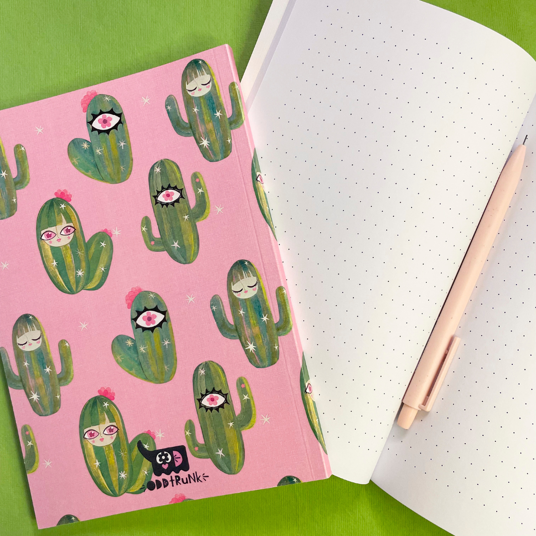 Cactii Blooms- A5 Grid Dot Notebook | 100 pages