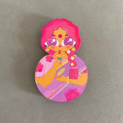 Lipstick - Bommai Collectible Birchwood Fridge Magnet