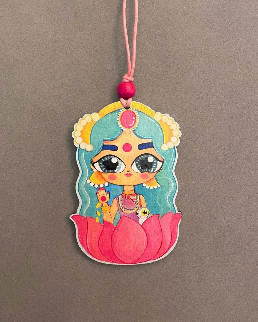 Lakshmi with her Owl- Car Charm