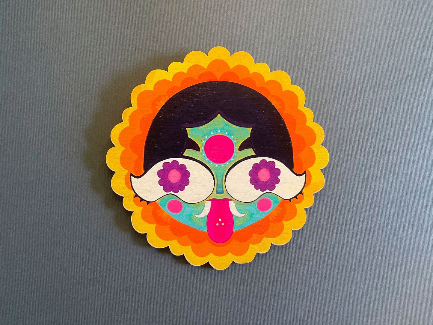 Kanakambaram- Birchwood Evil Eye Wall Plaque - 6 in