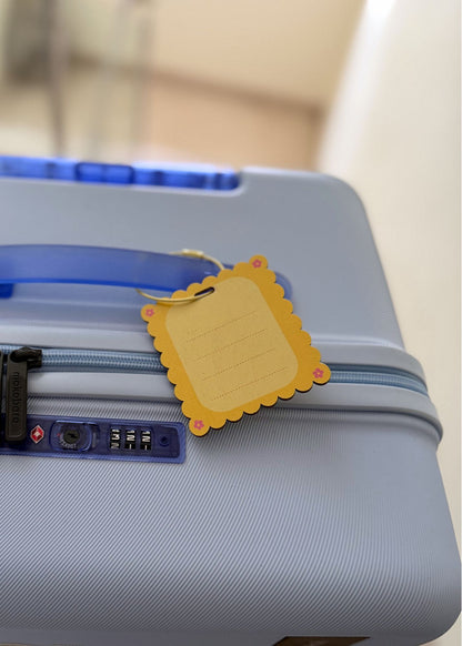 Jet Set Pup- Birchwood Luggage Tag with Metal Clasp