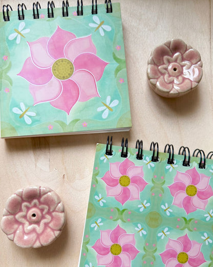 Vintage Tile Mini Notebook - Lily Pond | 4.5'' |160 pages blank