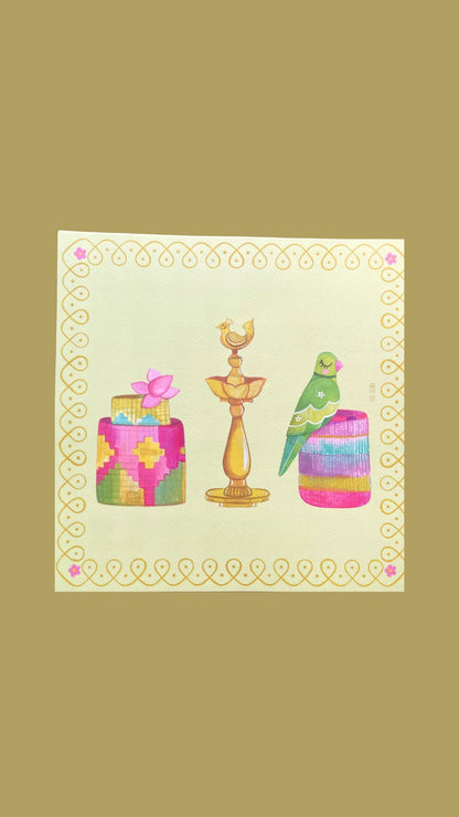 Vibrant Heirlooms- 11'' x 11'' Art Print | Poster