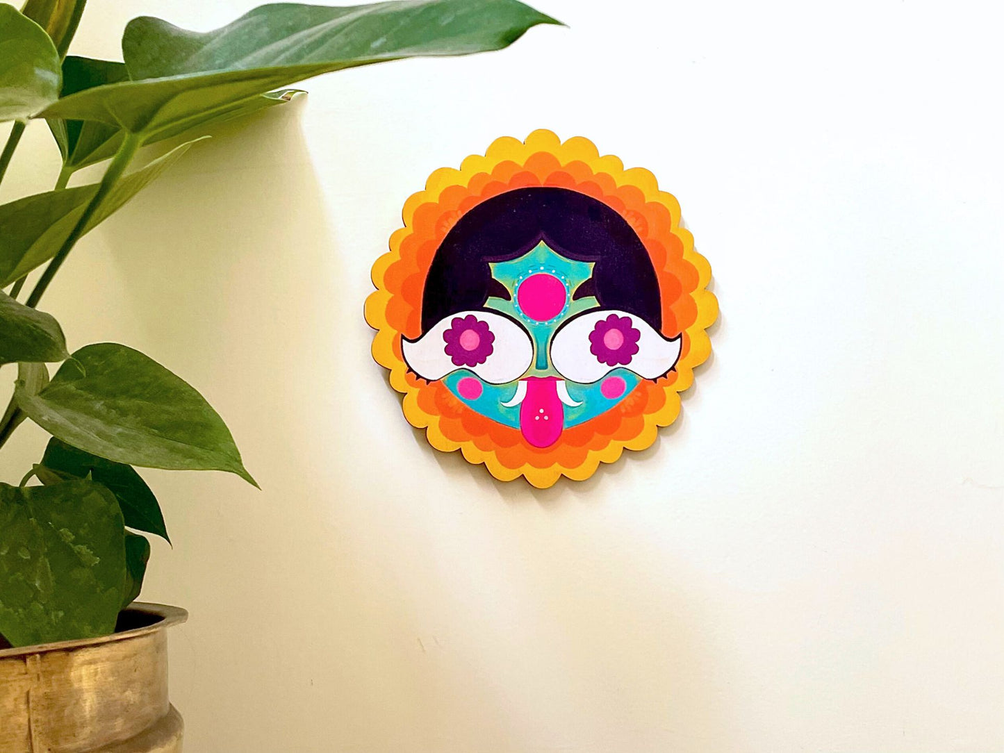 Kanakambaram- Birchwood Evil Eye Wall Plaque - 6 in