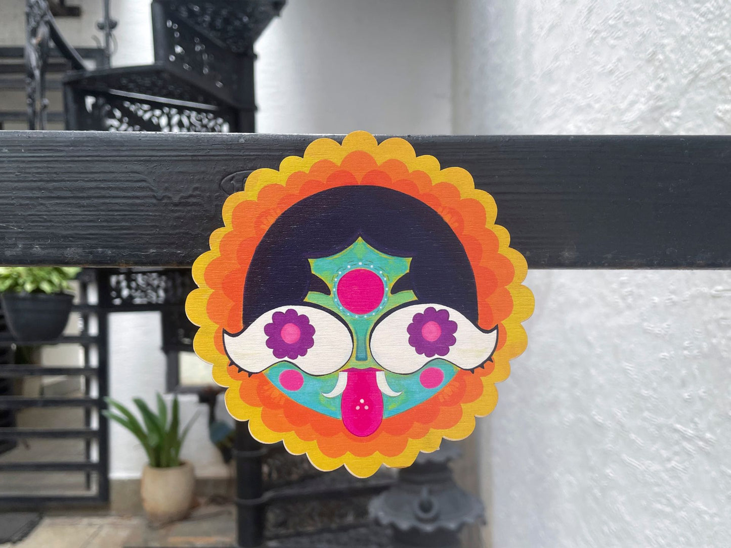 Kanakambaram- Birchwood Evil Eye Wall Plaque - 6 in