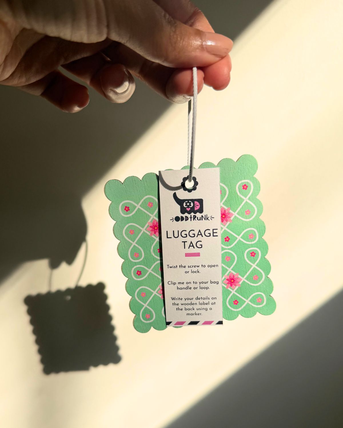 Kolam- Birchwood Luggage Tag with Metal Clasp