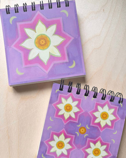 Vintage Tile Mini Notebook - Star Jasmine | 4.5'' |160 pages blank