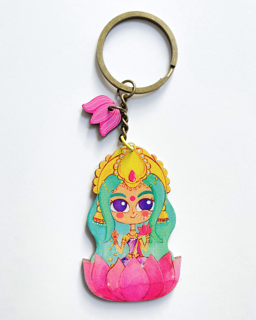 Lakshmi with Lotus - Keychain