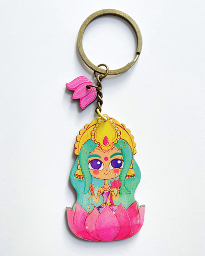 Lakshmi with Lotus - Keychain