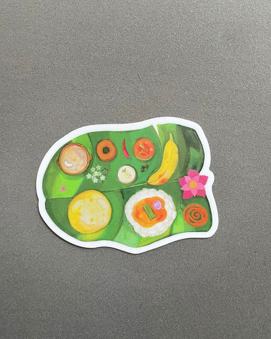 Banana Leaf Meal- Vinyl Sticker | 3'' x 2'' in