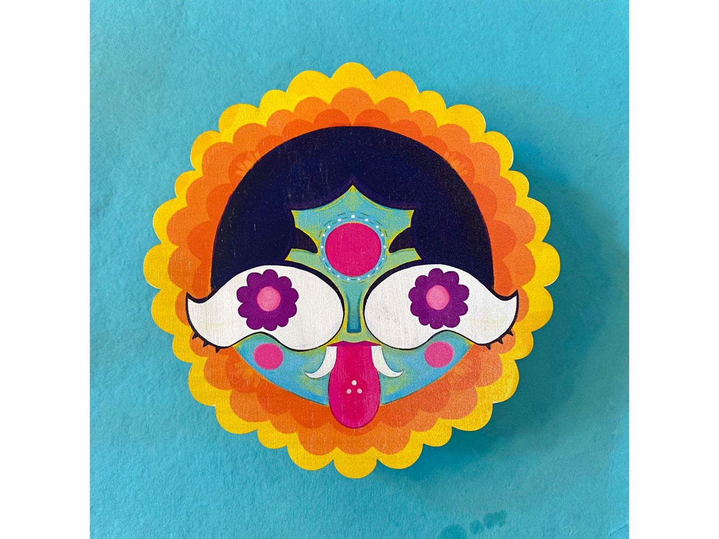 Kanakambaram- Birchwood Evil Eye Wall Plaque - 6 in