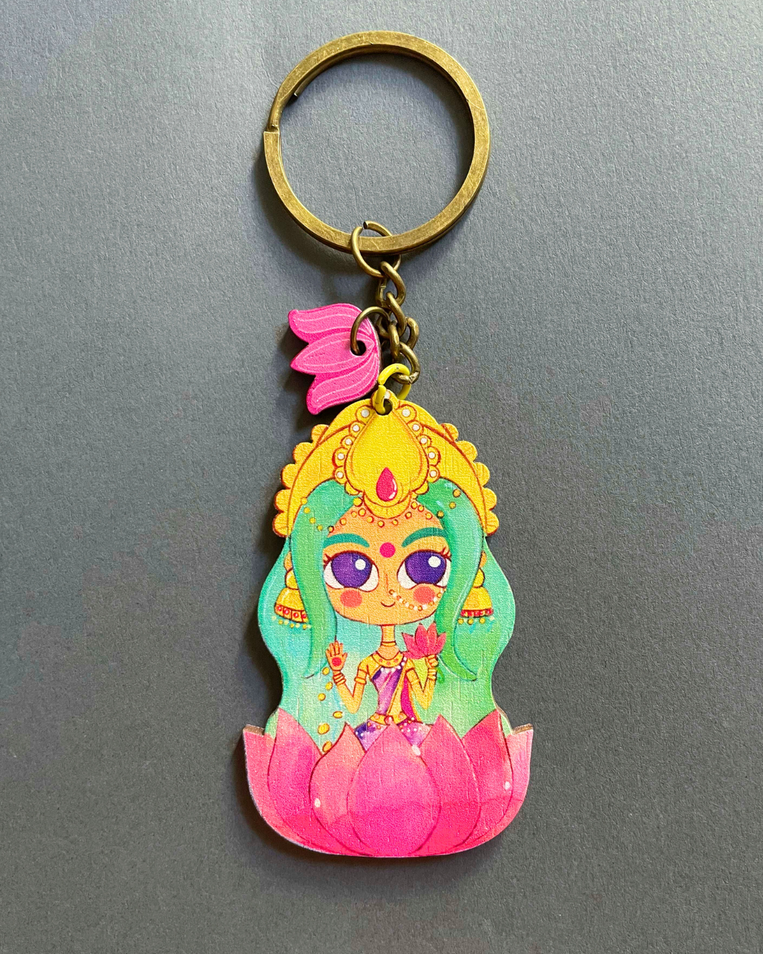 Lakshmi with Lotus - Keychain