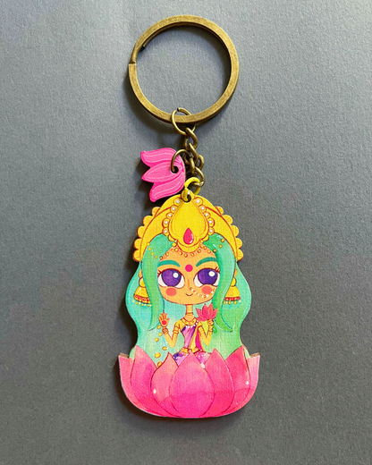 Lakshmi with Lotus - Keychain
