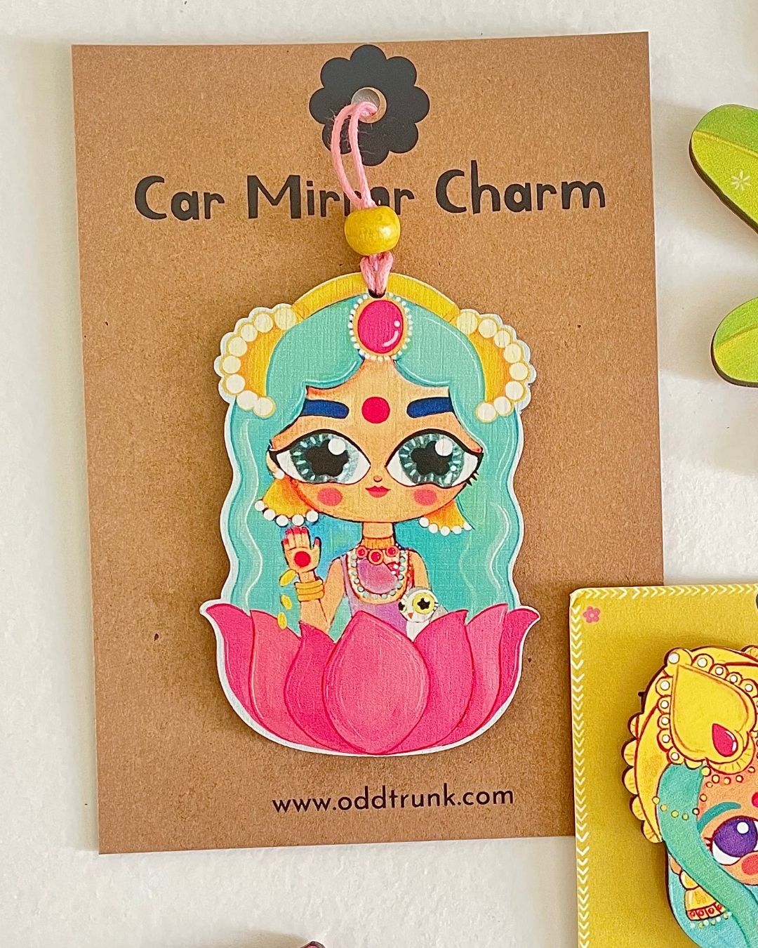 Lakshmi with her Owl- Car Charm