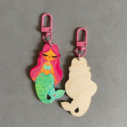 Clearance Sale- Mermaid - Key/ Bag Charm | Single Side Print