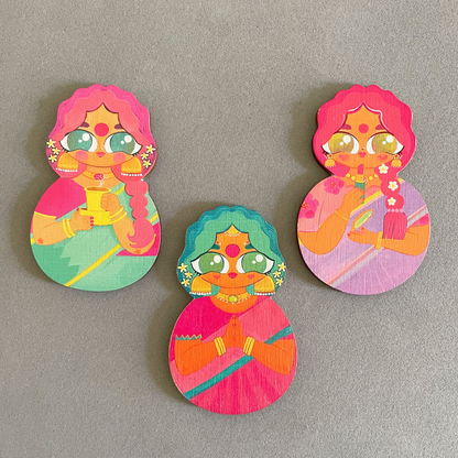 Lipstick - Bommai Collectible Birchwood Fridge Magnet