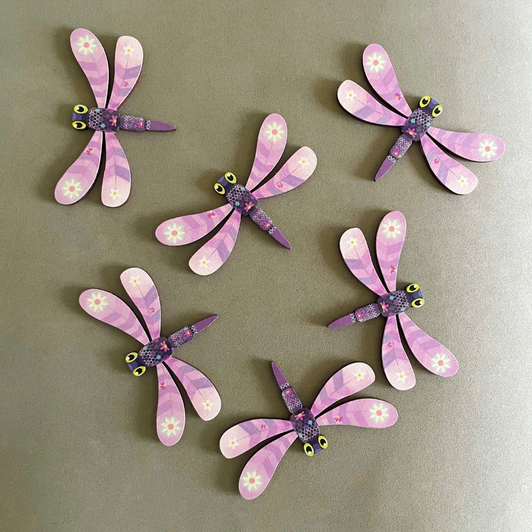 Lilac Dragonfly- Birchwood Fridge Magnet