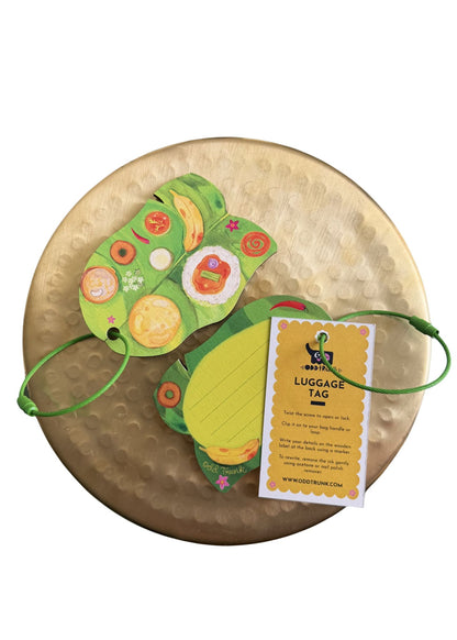 Banana Leaf - Birchwood Luggage Tag with Metal Clasp