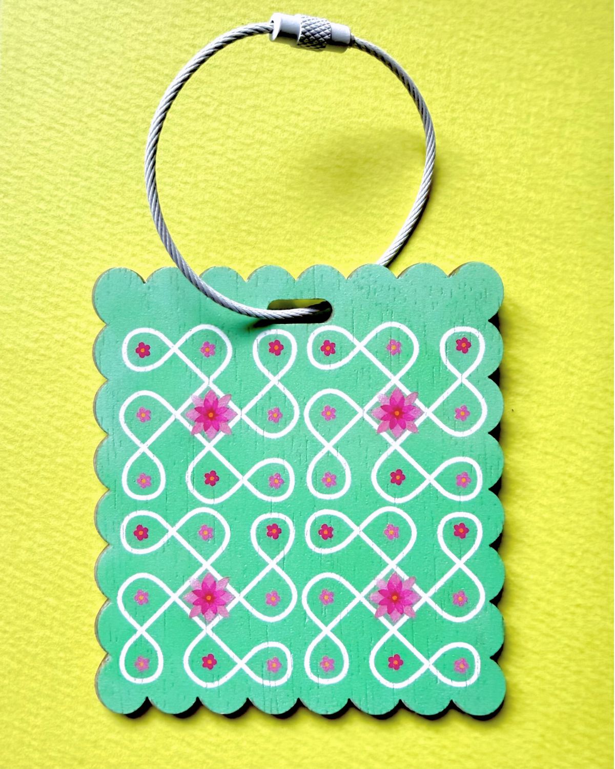 Kolam- Birchwood Luggage Tag with Metal Clasp