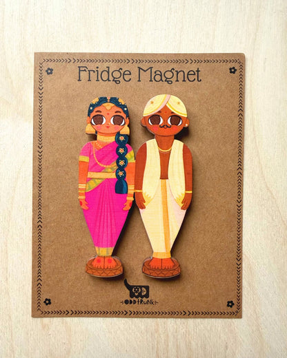 Marapachi Bommai Bride & Groom- Fridge Magnet