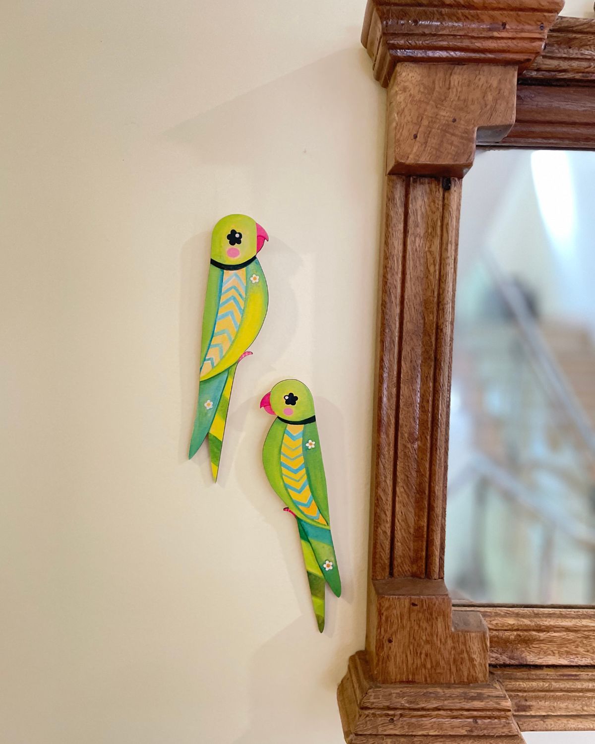 Pachai Kizhigal | Parakeets - Set of 2 Birchwood Wall Decals