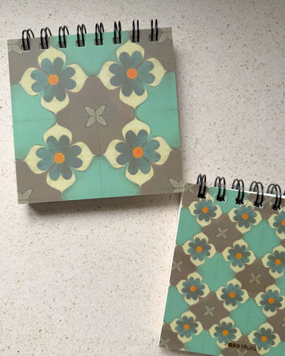 Vintage Tile Mini Notebook - Neelam | 4.5'' |160 pages blank
