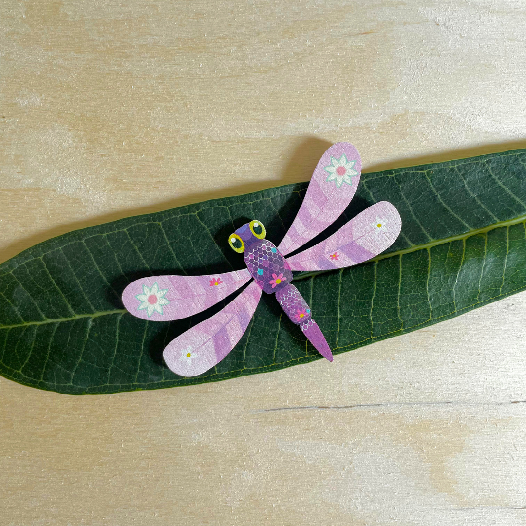 Lilac Dragonfly- Birchwood Fridge Magnet
